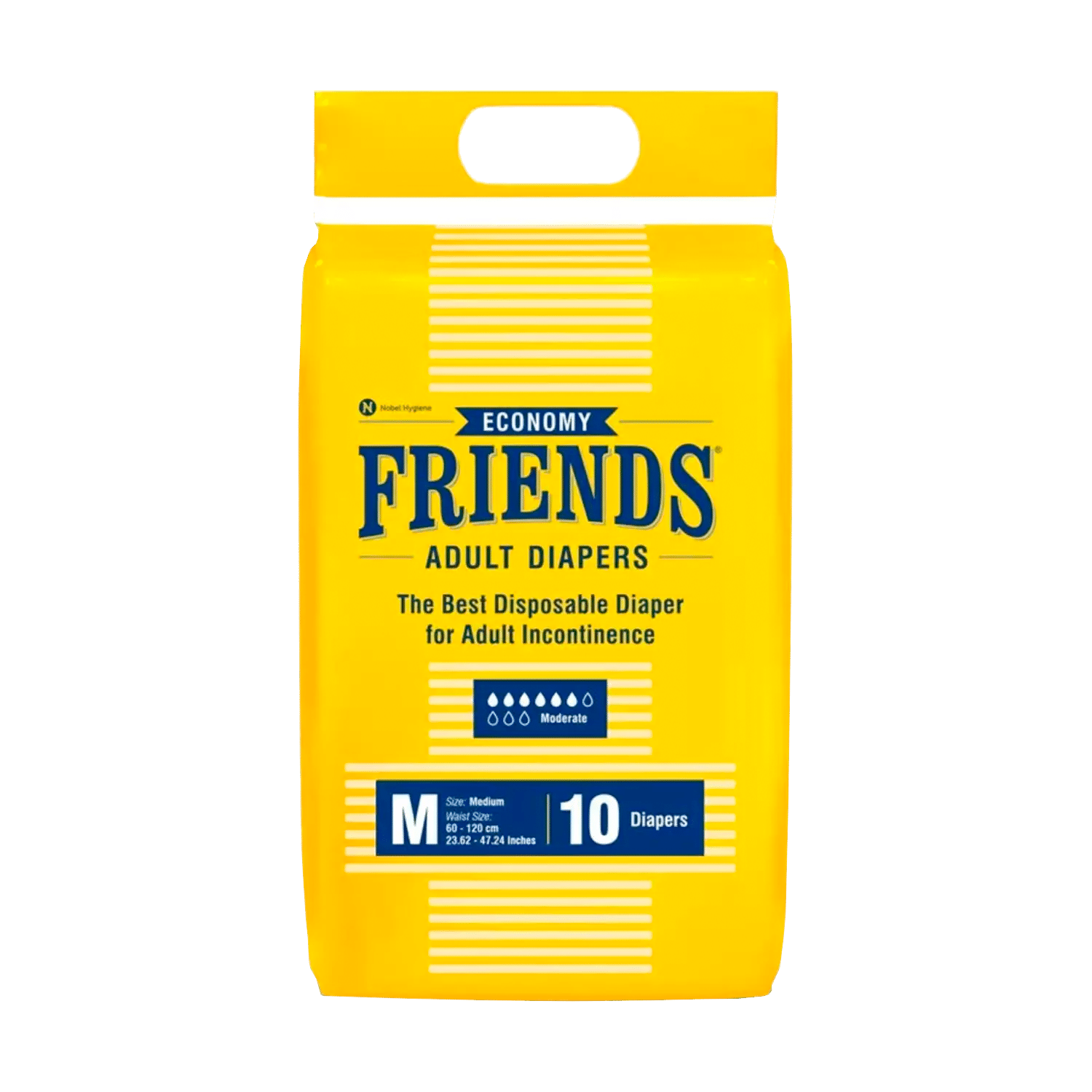 Kiểu băng dán tã giấy dành cho người lớn Friends Phổ thông - 10 Đếm (M) Vòng eo 27,56- 49,21 Inch