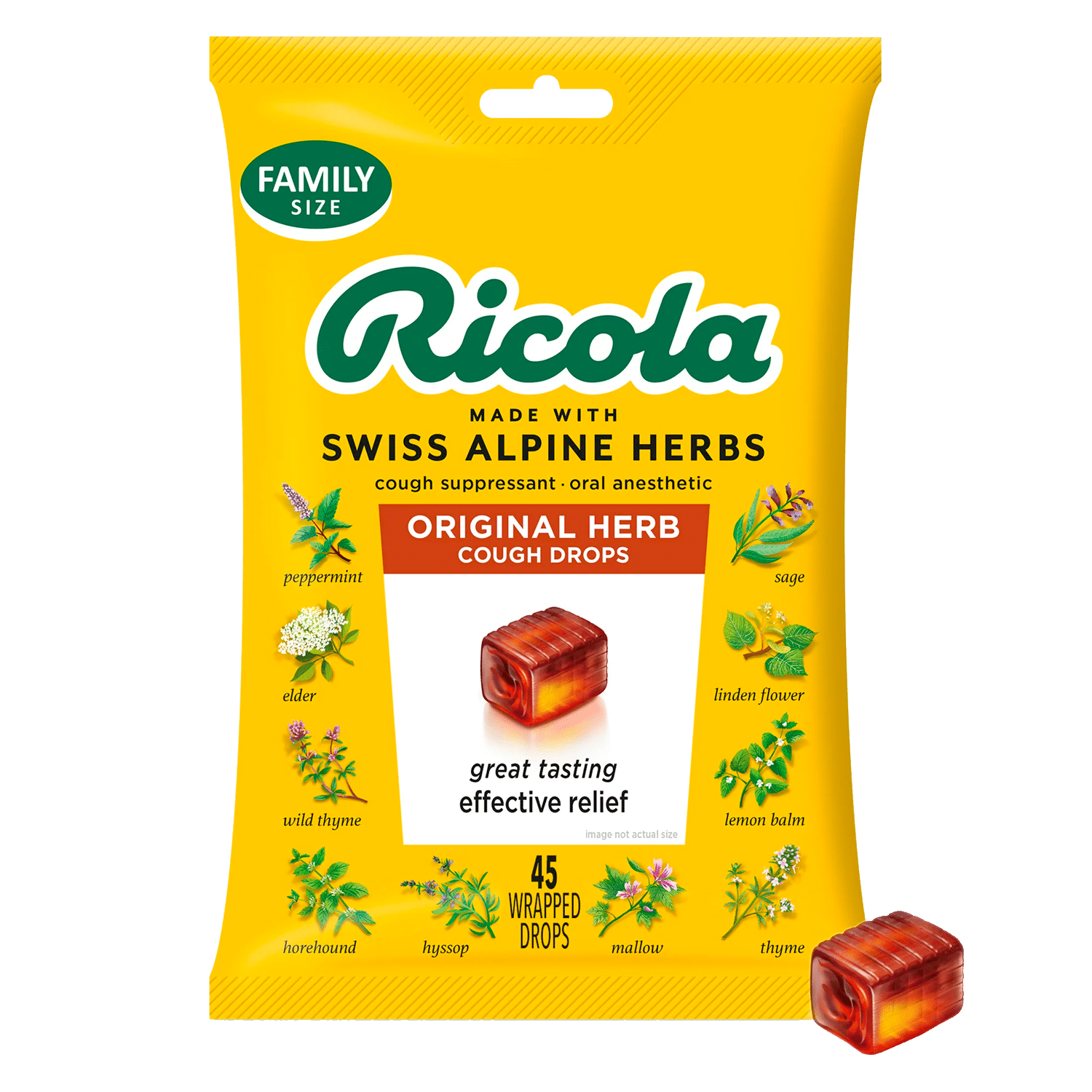 Thuốc ho thảo mộc Ricola Original, 45 chiếc