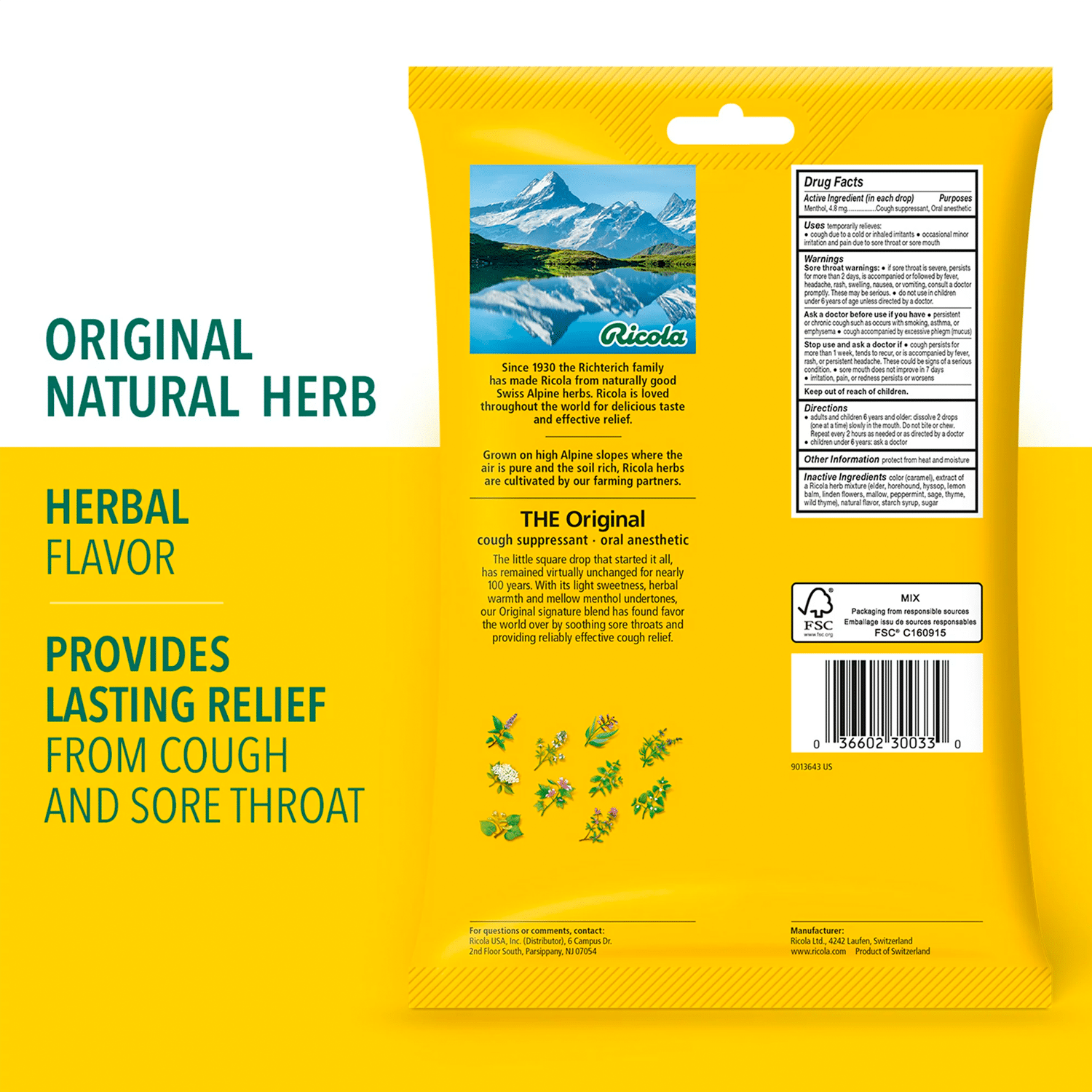 Thuốc ho thảo mộc Ricola Original, 45 chiếc - Image 3