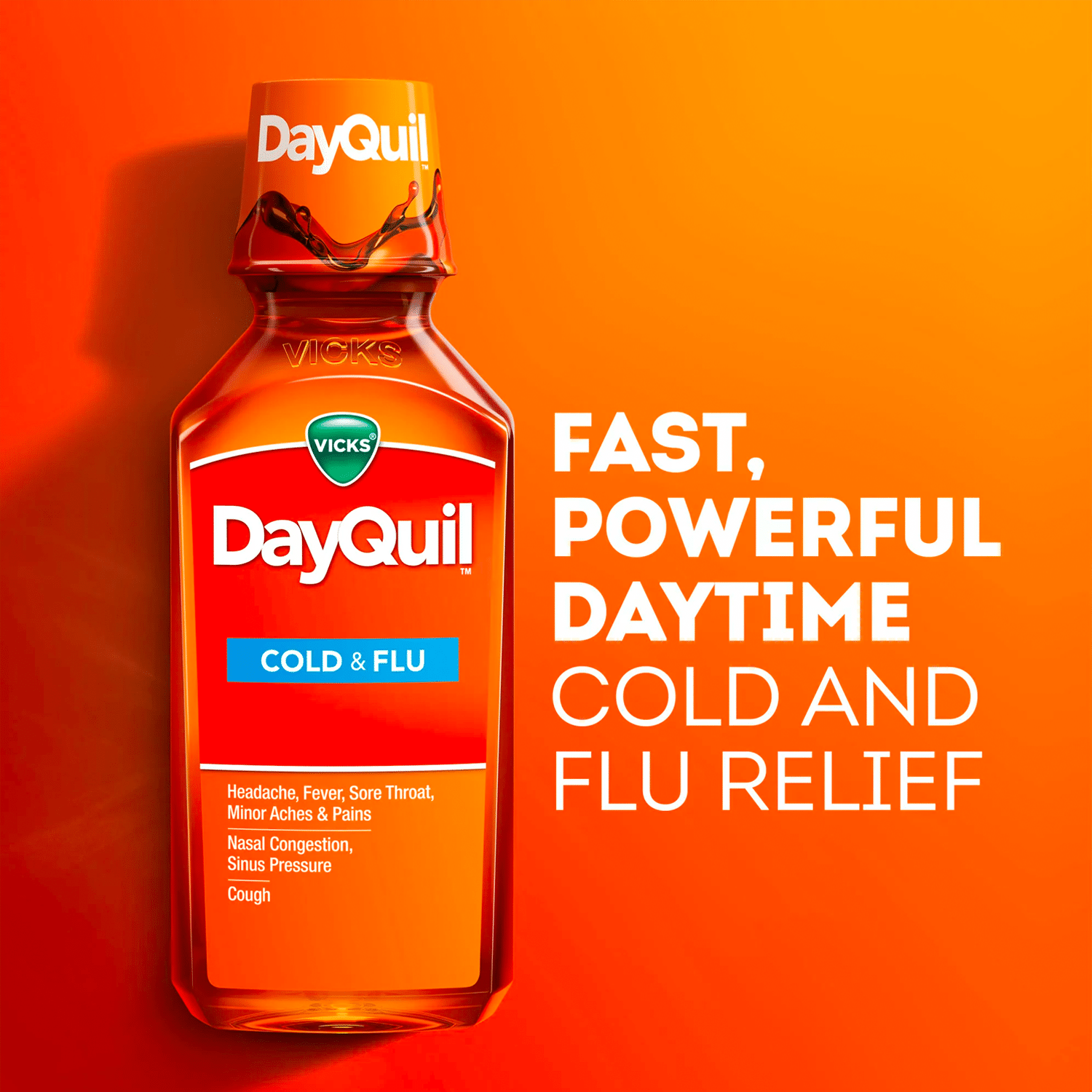 Vicks DayQuil Thuốc trị cảm lạnh, ho và cúm ban ngày, 12 fl oz - Image 3